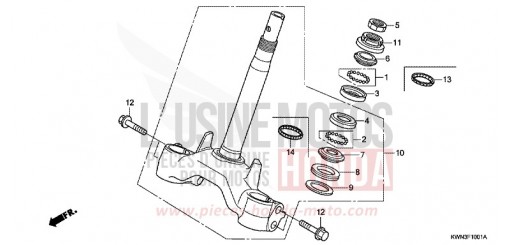 STEERING STEM (WW125EX2C/EX2D/EX2E/D) WW125EX2C de 2012